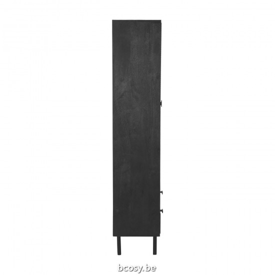 LABEL51 Armoire de rangement Cotia Noir Bois de mangue One Size.