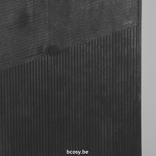 LABEL51 Storage cupboard Cotia Black Mango wood Hoge Kast.