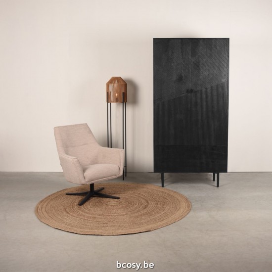 LABEL51 Aufbewahrungsschrank Cotia Schwarz Mangoholz One Size.