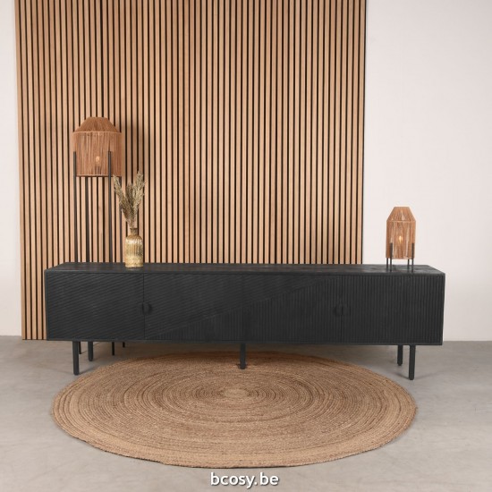 LABEL51 TV-Schrank Cotia Schwarz Mangoholz One Size.