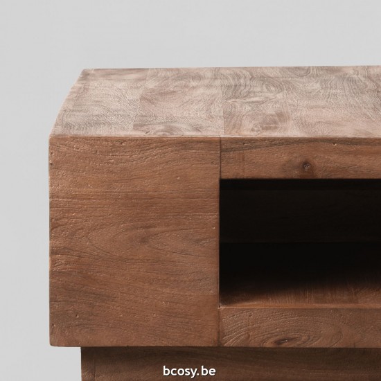 LABEL 51 Salontafel Square Espresso Mangohout 80 cm.