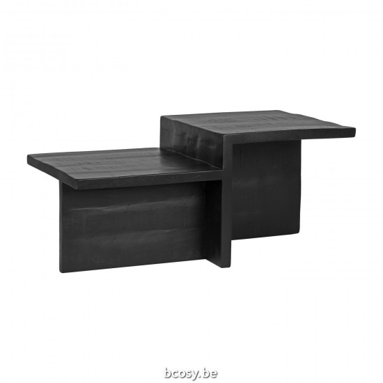 LABEL51 Table basse Skip Noir Bois de manguier.