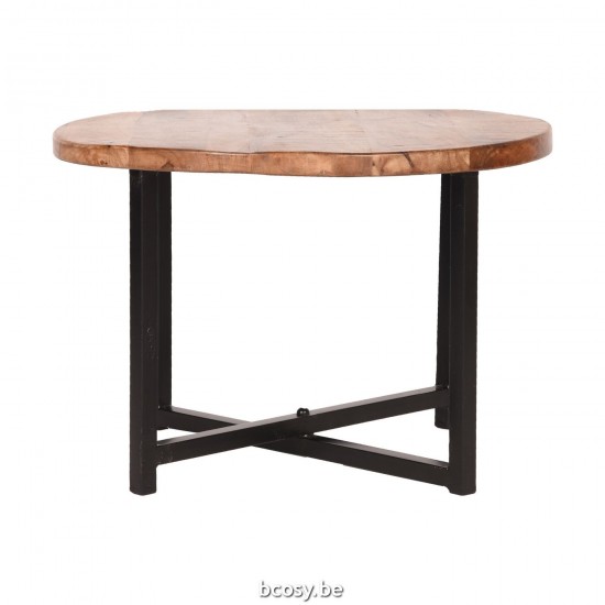 LABEL 51 Bijzettafel Dex Rough Mangohout Rond 60 cm.