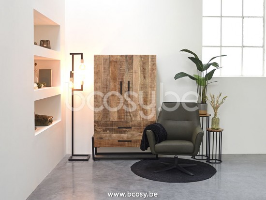 LABEL51 Fauteuil Tod Vert militaire Microfibre.