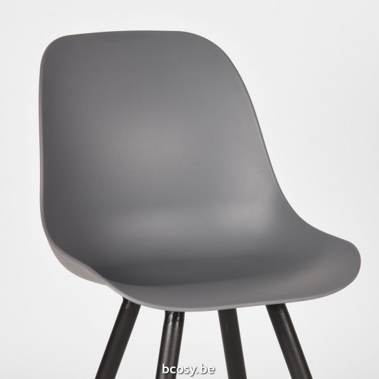 LABEL51 Chaise de salle à manger Monza Anthracite PP Zwart Metalen Frame.