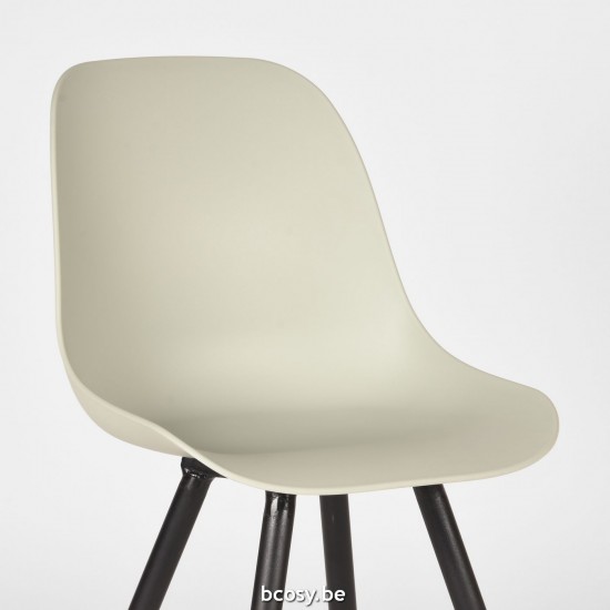 LABEL51 Chaise de salle à manger Monza Breeze PP Zwart Metalen Frame.