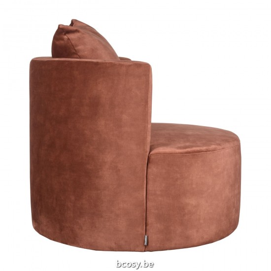 LABEL 51 Fauteuil Evy Rust Velours 90 cm.