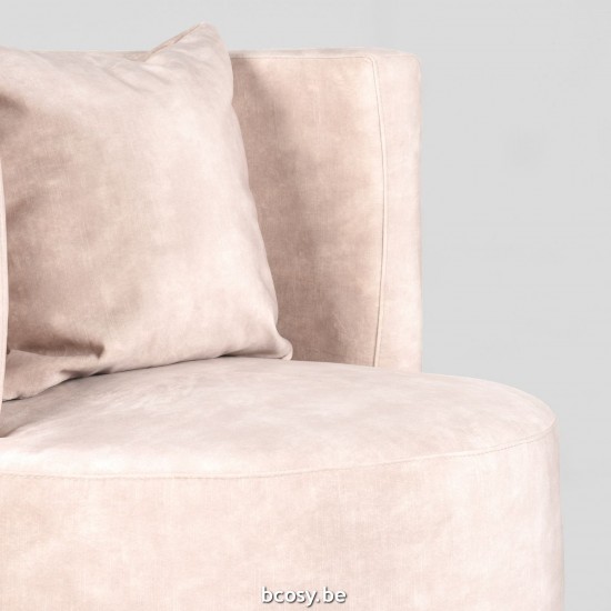 LABEL51 Fauteuil Evy Naturel Velours 65 cm.