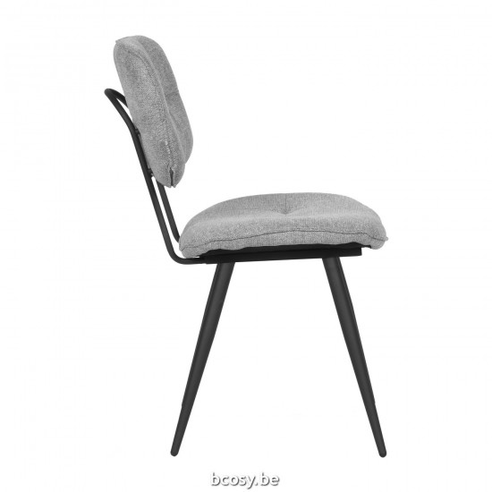 LABEL 51 Eetkamerstoel Lux Zinc Weave Zwart Metalen Frame.