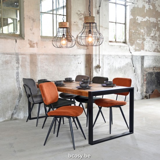 LABEL51 Dining chair Vic Dark grey Ribcord.