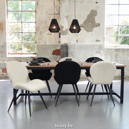 LABEL51 Dining chair Sky Black Teddy.