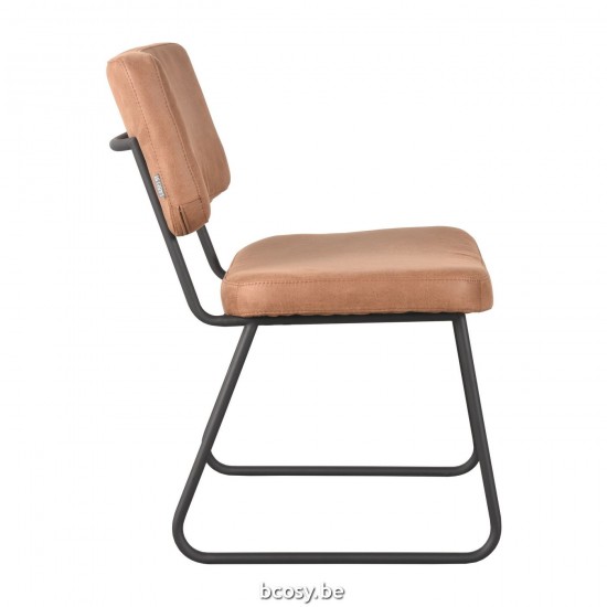 LABEL 51 Eetkamerstoel Noah Cognac Microfiber.
