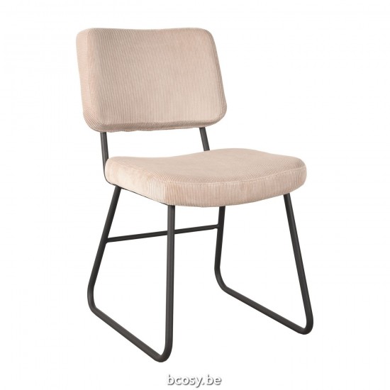 LABEL51 Esszimmerstühl Noah Natürlich Ribcord Zwart Metalen Frame.