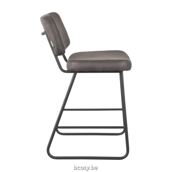 LABEL 51 Barkruk Noah Antraciet Microfiber Zithoogte 65.