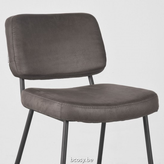 LABEL51 Tabouret Hauteur d'assise 65 Noah Anthracite Microfibre.