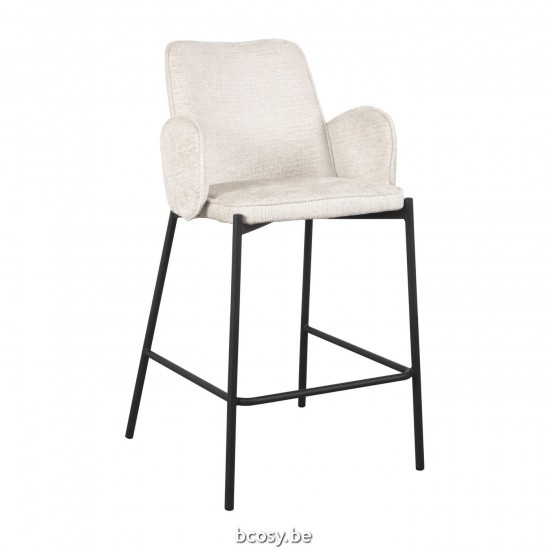 LABEL51 Barhocker Sitzhöhe 65 cm Joni Creme Samt.