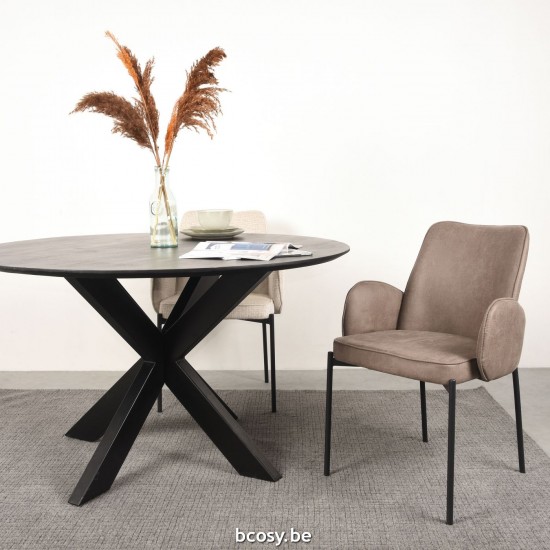 LABEL51 Dining chair Joni Taupe Microfiber.