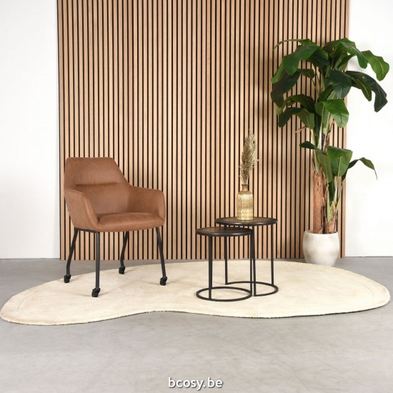 LABEL51 Dining chair Lenny Cognac Microfiber.