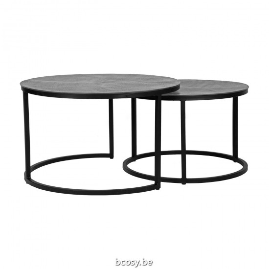 LABEL 51 Salontafel Grand Antiek Ash Metaal 75 cm Rond.