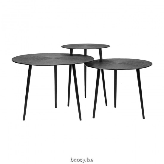 LABEL51 Table basse 60 cm Set Nobby Noir Métal.