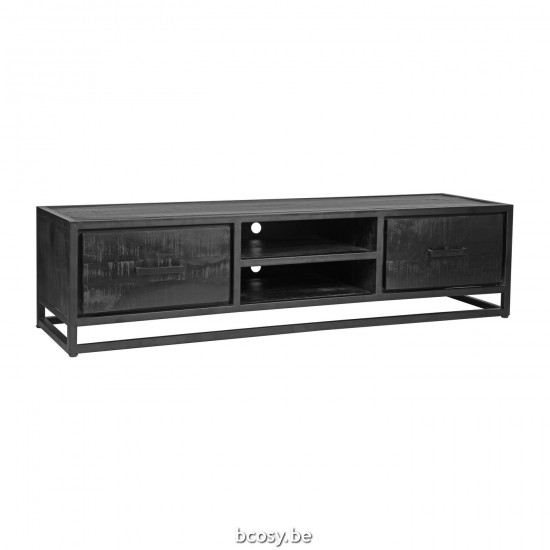 LABEL51 TV cabinet Chili Black Mango wood.
