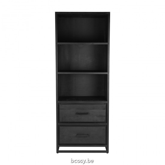 LABEL 51 Boekkast Chili Zwart Mangohout Boekkast.