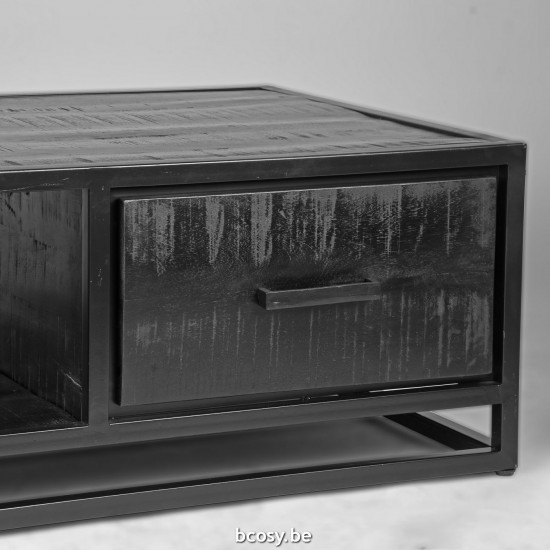 LABEL51 Tables basse Chili Noir Bois de mangue 110 cm.