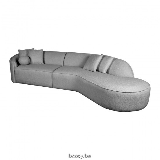 LABEL 51 Bank Flori Grijs Boucle 4-Zits.