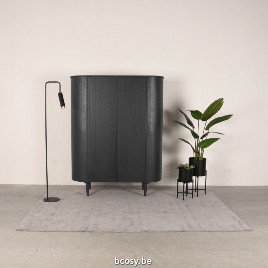 LABEL51 Aufbewahrungsschrank Oliva Schwarz Eiche 125 cm.