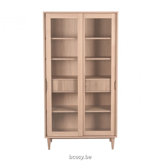 LABEL 51 Vitrinekast Jule Naturel Eiken One Size.