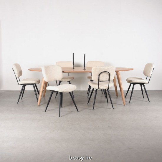 LABEL51 Table à manger Ines Naturel Chêne 240 cm Ovaal.