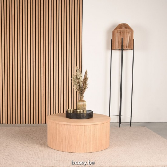 LABEL 51 Salontafel Oliva Naturel Eiken 70 cm Rond.