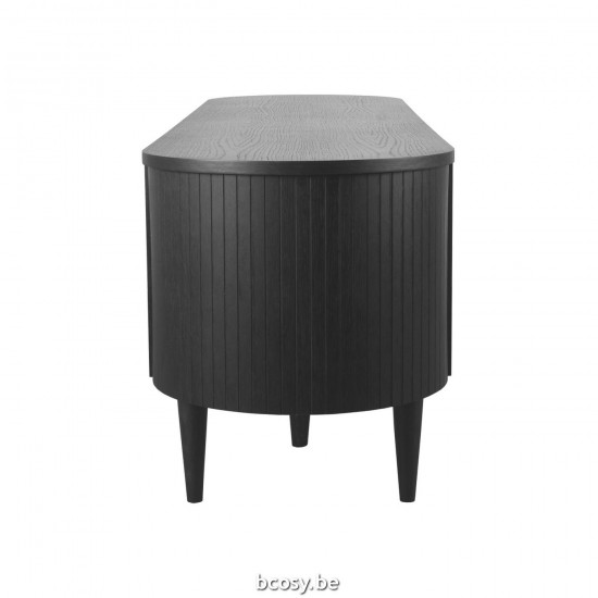 LABEL51 meuble TV Oliva Noir Chêne 180 cm.