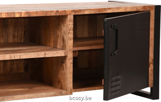 LABEL51 meuble TV Brussels Rough Bois de mangue One Size.