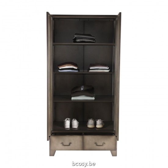 LABEL51 Armoire de rangement Fence Vintage Métal 2-Deurs.