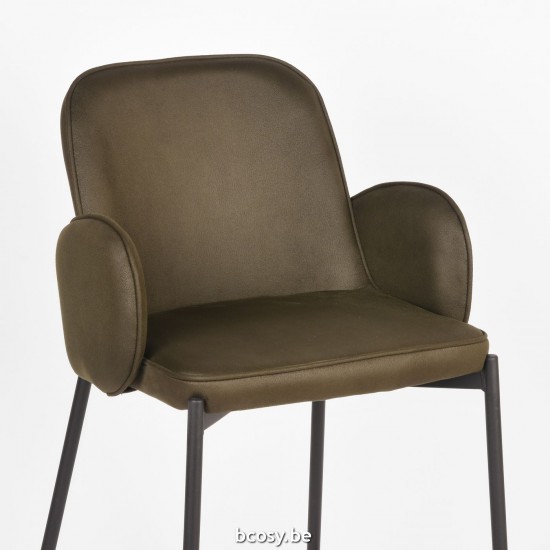 LABEL51 Tabouret de bar Jari Army Microvezel Laag.