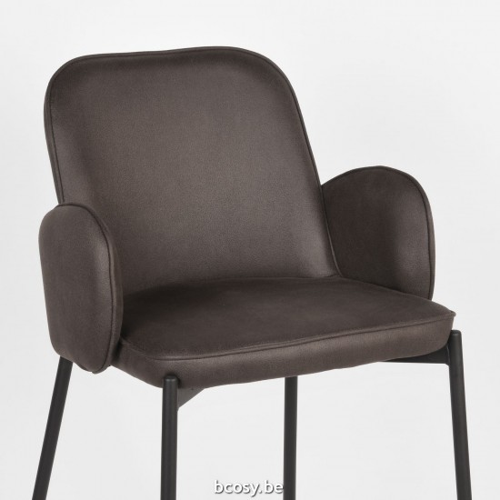 LABEL51 Tabouret de bar Jari Anthracite Microvezel Laag.