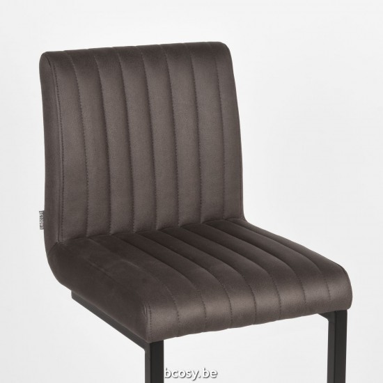 LABEL51 Tabouret de bar Milo Anthracite Microvezel Laag.