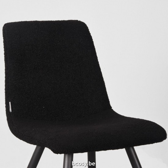 LABEL51 Chaise à manger Jep Noir Teddy.