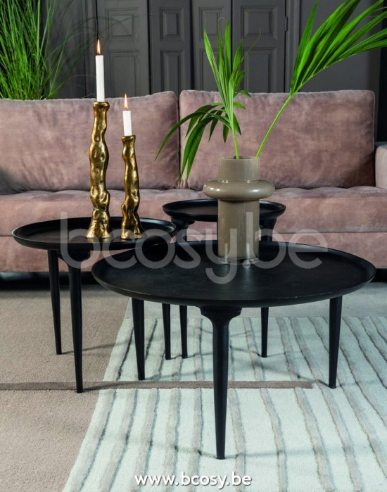 Lifestyle94 Home collection ALLARD COFFEE TABLE BLACK Ø40X50 CM