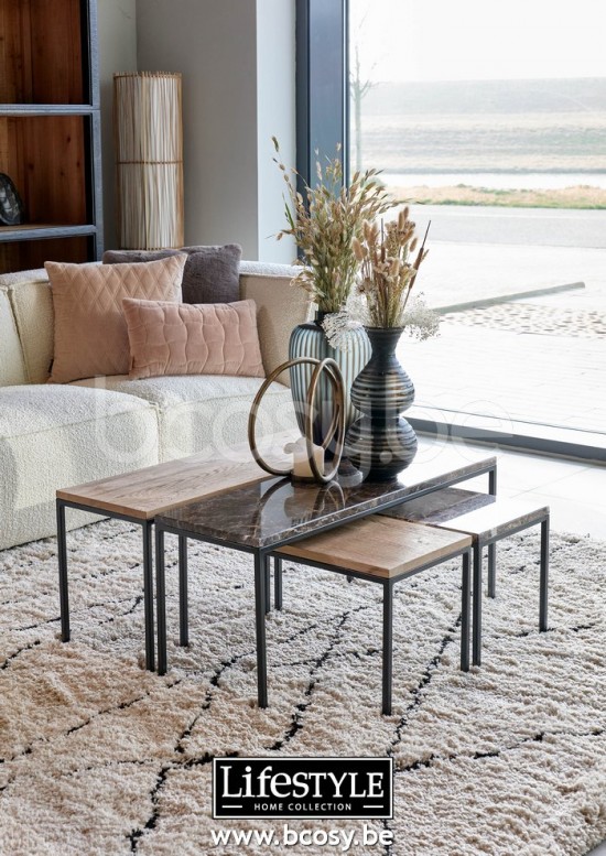 Lifestyle SALONTAFEL WESTFORD MARBLE BLACK 90X30X40 Lifestyle94 KOFFIETAFEL WESTFORD MARMER ZWART 90X30X40