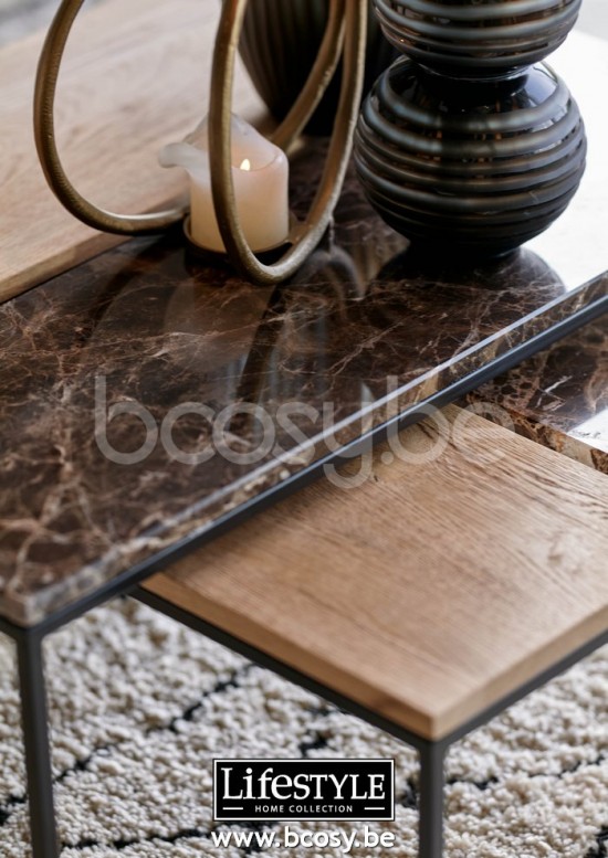 Lifestyle TABLE BASSE WESTFORD MARBRE NOIR 90X30X40