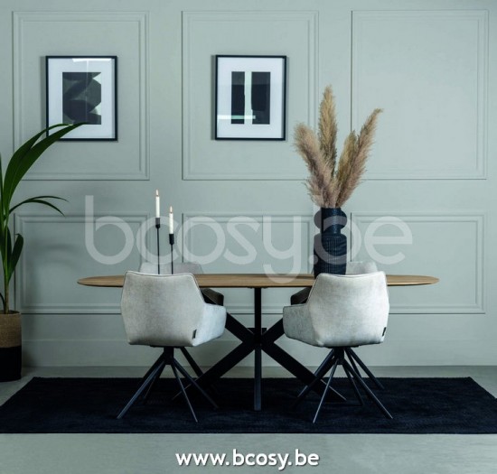 Lifestyle94 Home collection JOHNSON ROTATING DINING CHAIR ECRU