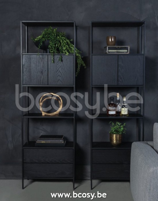 Lifestyle94 Home collection IMPERIAL CABINET BLACK 60x35x190
