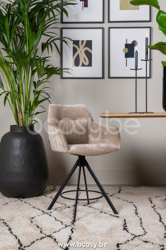 Lifestyle94 Home collection JOHNSON ROTATING BARSTOOL CROWN SAND