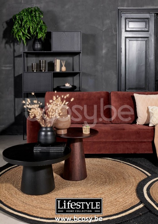 Lifestyle SALONTAFEL UTAH MARBLE BLACK BASE BLACK Ø60xH43 Lifestyle94 KOFFIETAFEL UTAH MARMER ZWART BASIS ZWART Ø60xH43