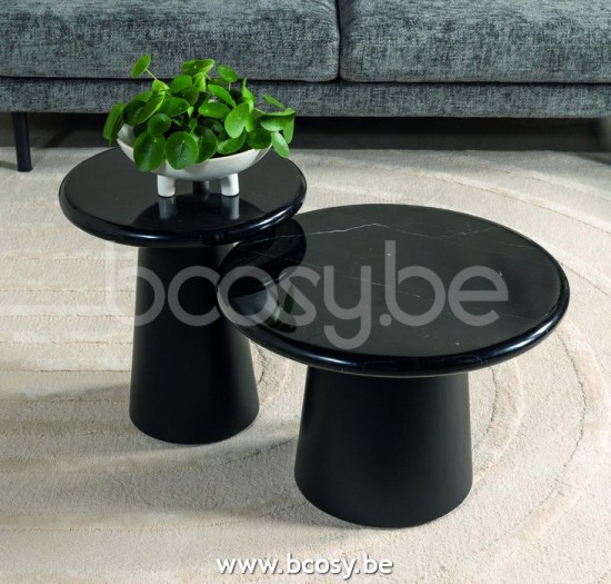 Lifestyle TABLE BASSE UTAH MARBRE NOIR BASE NOIR Ø60xH43