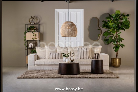 Lifestyle COUCHTISCH IOWA SOCKEL AUS TRAVERTIN WALNUSS Ø75xH41