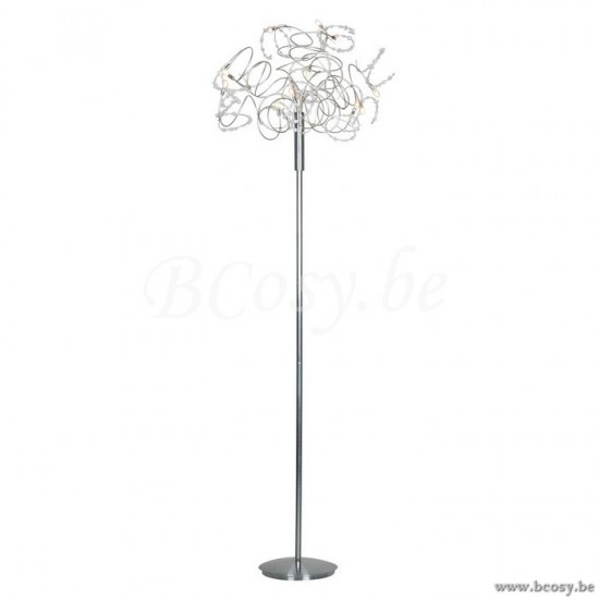 Linea Verdace LV 41109_NM Staanlamp Bead 12x10W Nikkel Mat+Kristal