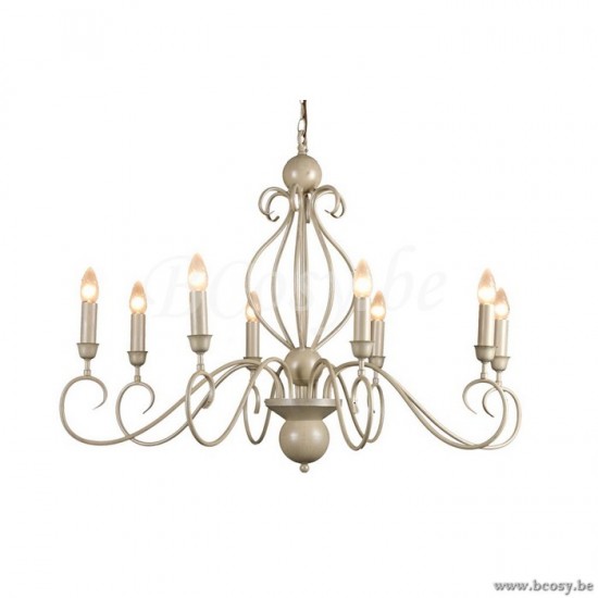 Linea Verdace LV 50022_BI Luchter Principesa 8 lampen Beach Ivory E14 40W